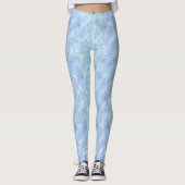 Leggings Aquarelle florale Motif bleu (Devant)