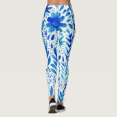 Leggings Aquarelle florale Plantes texture transparente (Dos)