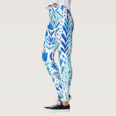 Leggings Aquarelle florale Plantes texture transparente (Gauche)