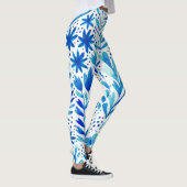 Leggings Aquarelle florale Plantes texture transparente (Droite)