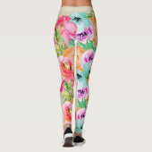 Leggings Aquarelle Florale Rustique, Lumineuse Moderne (Dos)
