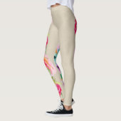 Leggings Aquarelle Florale Rustique, Lumineuse Moderne (Gauche)