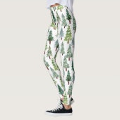 Leggings  Aquarelle Forêt d'hiver de pins rustiques   (Gauche)