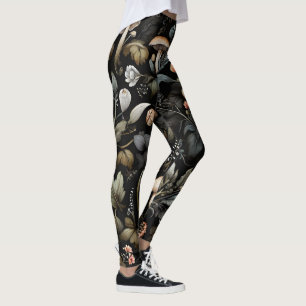 Leggings Aquarelle Forêt Verdure Champignons Automne