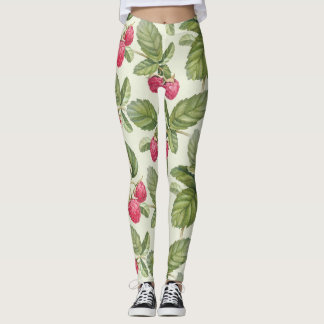 Leggings Aquarelle Framboise Motif sans couture