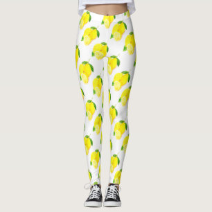 Leggings Aquarelle Fruit citron jaune Citrus été