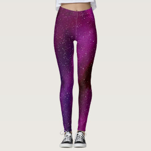 Leggings Aquarelle Galaxies rose violet