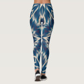 Leggings Aquarelle géométrique bleu blanc (Dos)