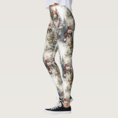 Leggings Aquarelle Gothique Crânes de Noël Gothmas (Gauche)