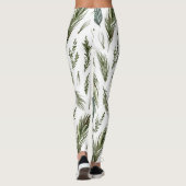 Leggings Aquarelle Hiver Vert Motif sans couture (Dos)
