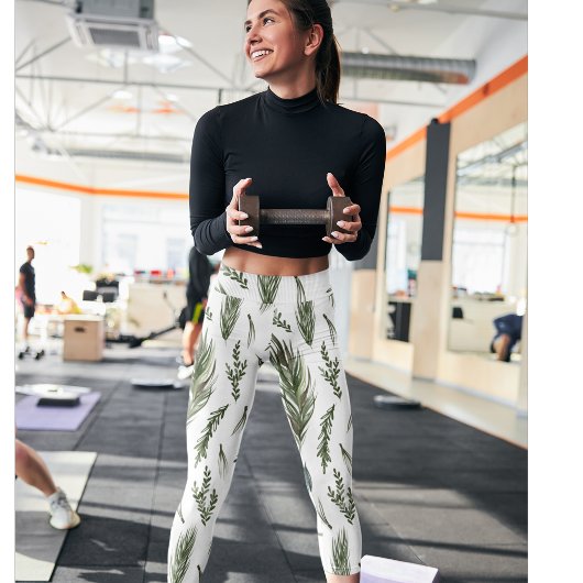 Leggings Aquarelle Hiver Vert Motif sans couture