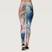 Leggings Aquarelle Imaginaire Floral Pastel Bleu & Crème (Dos)
