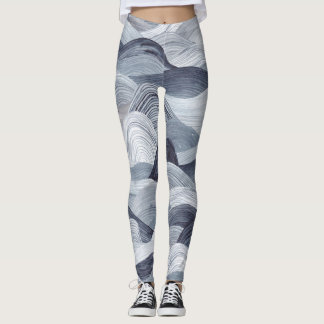Leggings Aquarelle Indigo Vague sans fil