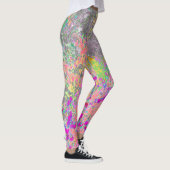 Leggings Aquarelle Jardin lever de soleil avec fleurs viole (Droite)