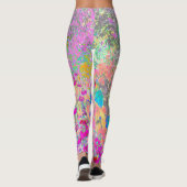 Leggings Aquarelle Jardin lever de soleil avec fleurs viole (Dos)