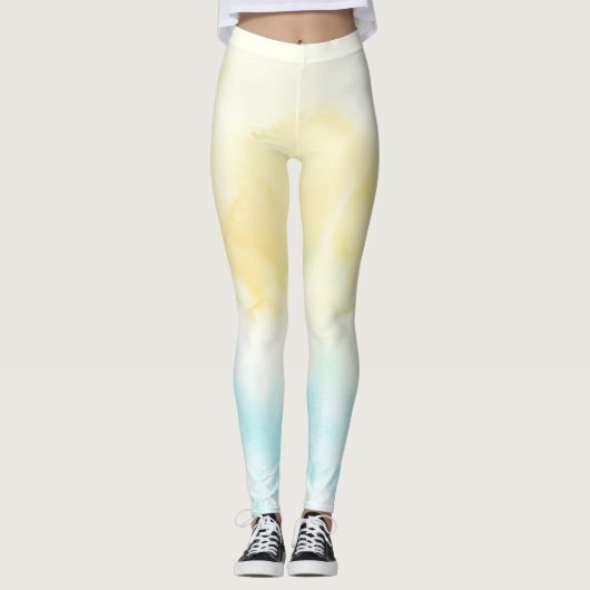 Leggings Aquarelle jaune Aqua (Devant)
