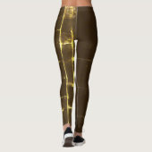 Leggings Aquarelle jaune sur Brown (Dos)