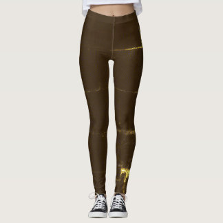 Leggings Aquarelle jaune sur Brown
