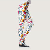 Leggings Aquarelle Joli rose et jaune Floral (Droite)