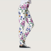 Leggings Aquarelle Joli violet et jaune Floral (Droite)
