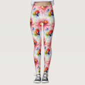 Leggings Aquarelle Ladybugs sur Fleurs (Devant)