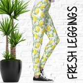 Leggings Aquarelle Lemon Tree et Feuille Lemons Motif