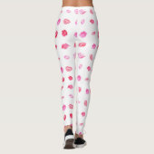 Leggings Aquarelle Lèvres Roses. Chic motif, Design tendanc (Dos)