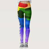 Leggings Aquarelle LGBT Pride Aquarelle Pinceau Arc-en-ciel (Devant)