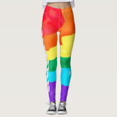 Leggings Aquarelle LGBT Pride drapeau arc-en-ciel (Devant)