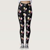 Leggings Aquarelle Lover Vin Rouge Blanc (Devant)