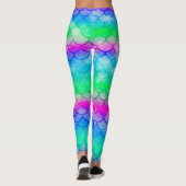 Leggings Aquarelle mermaid design Tout-sur-impression Leggi (Dos)