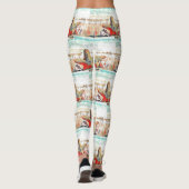 Leggings Aquarelle moderne des coquillages orange sur la pl (Dos)