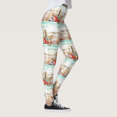 Leggings Aquarelle moderne des coquillages orange sur la pl (Droite)