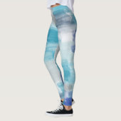 Leggings Aquarelle moderne turquoise et gris Art Abstrait (Gauche)