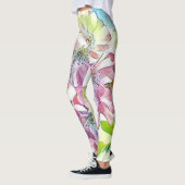 Leggings Aquarelle Monogram Modern Rose Chercher Blossom (Gauche)