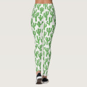 Leggings Aquarelle Motif Cactus - Vert (Dos)