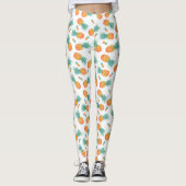 Leggings Aquarelle Motif d'ananas en blanc (Devant)