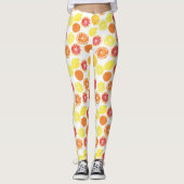 Leggings Aquarelle Motif de fruits d'agrumes (Devant)