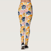 Leggings Aquarelle Motif Floral Rétro (Dos)