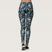 Leggings Aquarelle mystique Bleu et doré Night Moth (Dos)