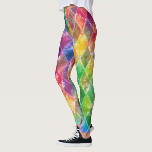 Leggings Aquarelle Neon Tie Dye Jacquard Arlequin (Gauche)