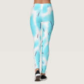 Leggings Aquarelle noire bleu ciel simple ajoutez votre mon (Dos)