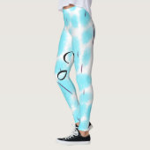Leggings Aquarelle noire bleu ciel simple ajoutez votre mon (Gauche)