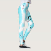 Leggings Aquarelle noire bleu ciel simple ajoutez votre mon (Droite)