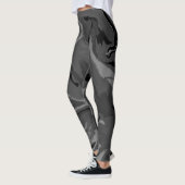 Leggings Aquarelle noire gris de luxe Magie Abstraite (Gauche)