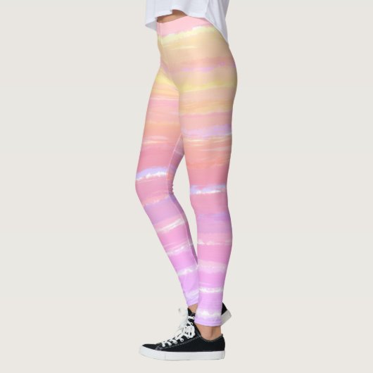 Leggings Aquarelle Ombre rose jaune bleu (Gauche)