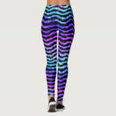 Leggings aquarelle ondulée - cyan et violet : (Dos)