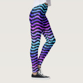 Leggings aquarelle ondulée - cyan et violet : (Droite)