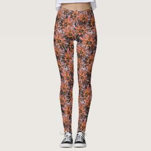 Leggings Aquarelle orangée et marron.