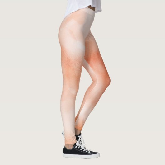 Leggings Aquarelle pastel pêche amusante abstraite (Droite)
